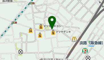 アカカベ薬局 阪急淡路店の地図画像