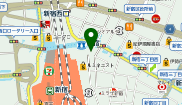 新宿駅東口駅前広場の地図画像